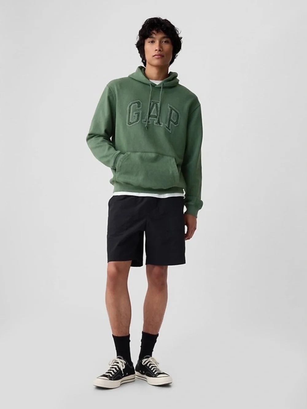 GAP Arch Logo Ripstop Hoodie Dark Forest Green XXL